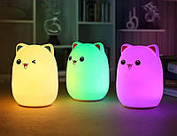 Силіконовий світильник-нічник дитячий Милий котик StreetGo