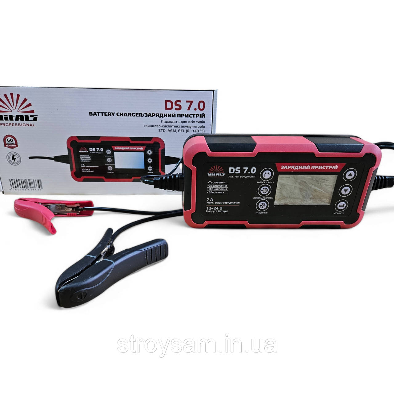 Зарядне для акумулятора 12в-24в 120 А/год Vitals DS 7.0 Латвія, фото 1