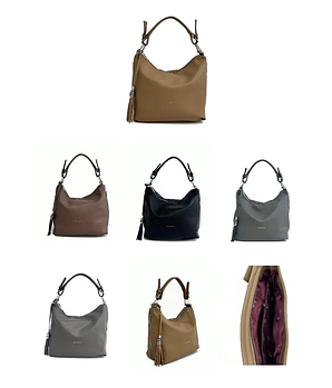 Сумка жіноча містка на блискавці з пензликом зі штучної шкіри у різних кольорах Yura