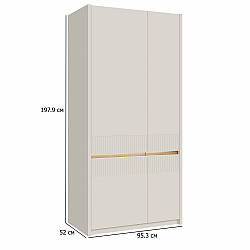 Шафа дводверна з підсвічуванням Oak Squere 95.3 см пісочна і дуб маувелла в скандинавському стилі в спальню