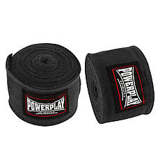 Бинти для боксу PowerPlay 3047 Чорні Lycra (спандекс) (2,5м), фото 5