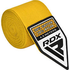 Бинти для боксу RDX WX Professional Boxing Hand Wraps Yellow (4.5м.), фото 3