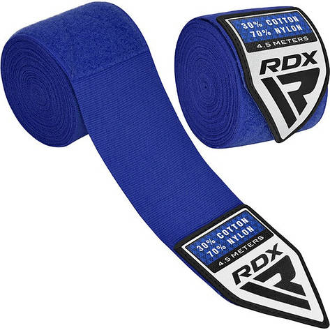 Бинти для боксу RDX WX Professional Boxing Hand Wraps Blue (4.5м.), фото 1