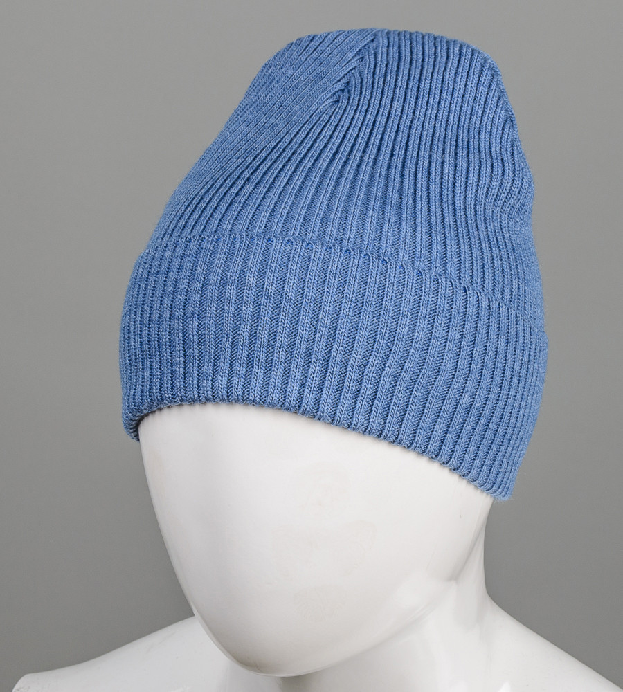 Базова шапка Резинка на ФЛІСІ (201030ф), Світлий джинс, фото 1