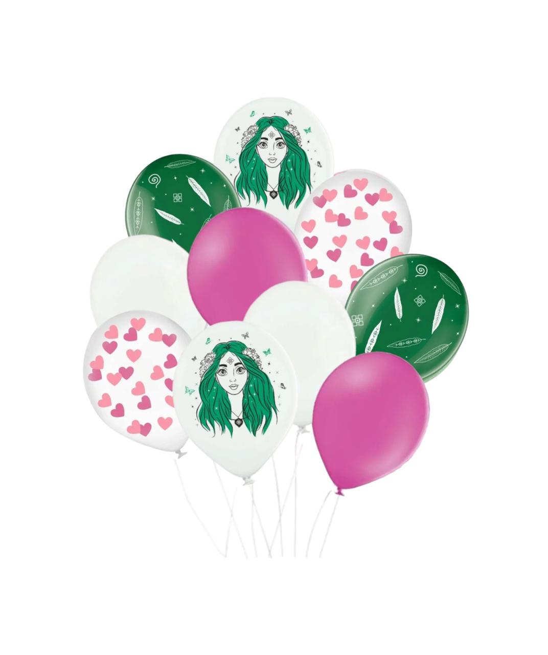 Набір латексних повітряних куль Belbal лісова магічна дівчинка , 12" 30 см, 10 шт