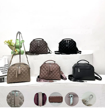 Сумка жіноча крос-боді стьобана 26,5*20 см на два відділення зі штучної шкіри у різних кольорах Yura