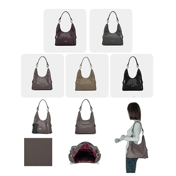 Сумка жіноча містка 35*33 см на блискавці зі штучної шкіри у різних кольорах Yura