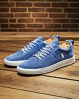 Кожаные мужские летние кеды перфорация белого цвета М-68 сын\перф