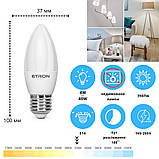 LED лампа 4W E14 C37 220V 4200K ETRON 1-ELP-032 денного світла, фото 2