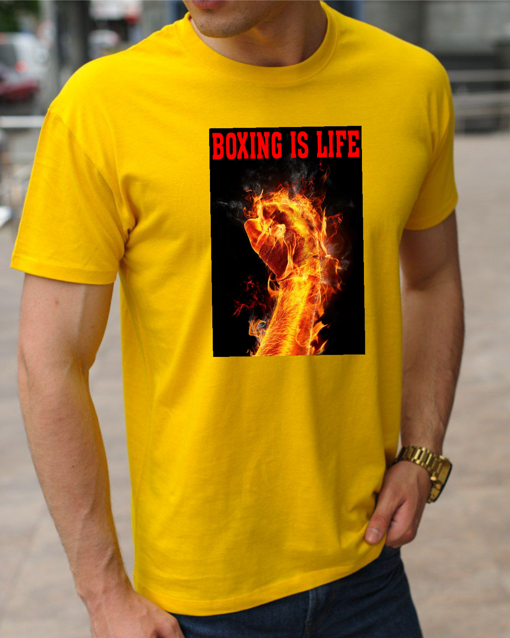 Трендові футболки для боксу з принтом Бокс це життя, бавовняні футболки для спортсменів, розмір S, фото 1
