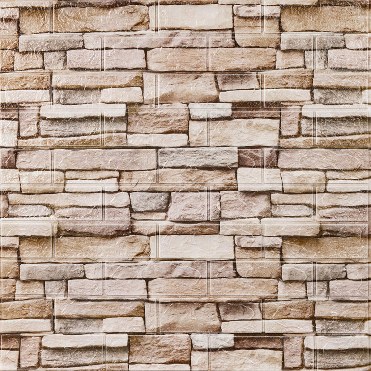 Оригінальна самоклеюча 3D панель Бежева катеринославська цегла 700x770x3мм, фото 1