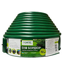 Садовий бордюр Екобордюр Стандарт (10м) зелений, стрічка бордюрна