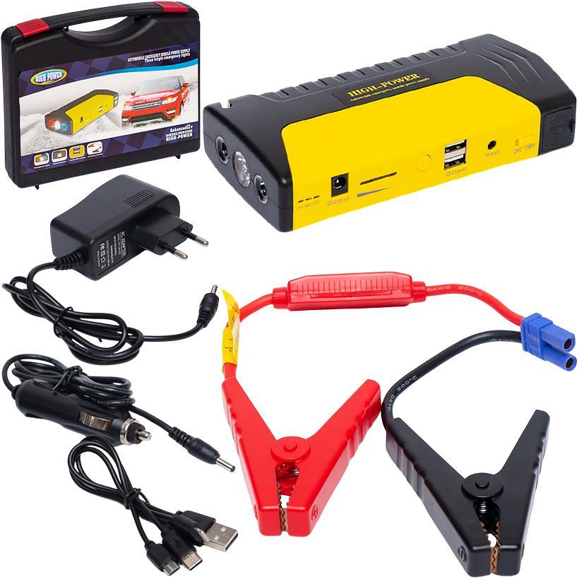 Пусковий пристрій для авто портативний універсальний power bank 68800 mAh Ліхтарик, USB, micro-USB, Type-C, Lightning