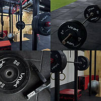 Бамперний диск для кросфіту млинець штанги VNK Black 5 кг 1 шт чорний 52 мм гума олімпійський професійний