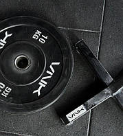 Бамперний диск для кросфіту млинець штанги VNK Black 10 кг 1 шт чорний 52 мм гума олімпійський професійний