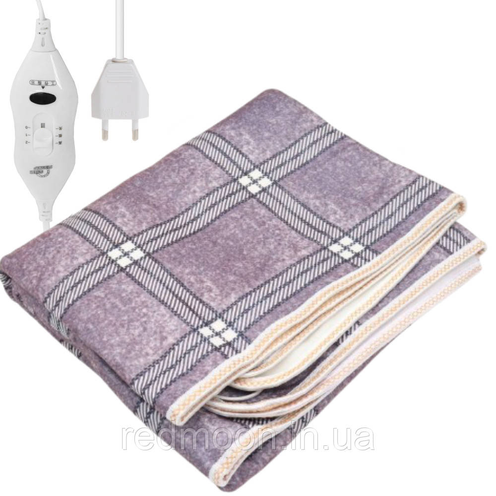 Простирадло з підігрівом 150х180см, Electric Blanket, з терморегулятором / Електропростирадло в клітинку