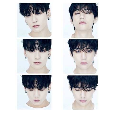 Дакімакура 150х50 см Чонгук Ві Кім Техйон Техен BTS JungKook V Kim Taehyung Подушка з наволочкою двостороння, фото 1