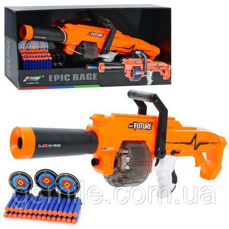 Дитячий іграшковий кулемет-бластер G10 на батарейках (стріляє м'якими кулями), фото 1