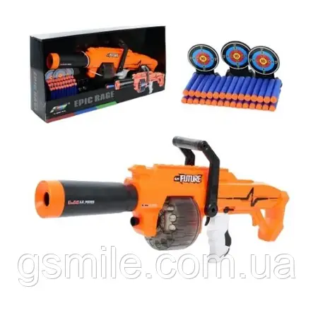 Дитячий іграшковий кулемет-бластер G10 на батарейках (стріляє м'якими кулями), фото 2