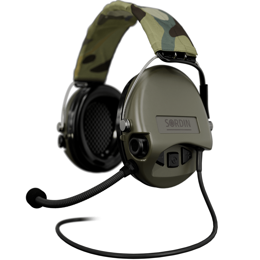 Активні навушники Sordin Supreme MIL CC, Гарнітура, Верхній тримач, green 75332-06-S, фото 1