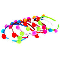 Набір дитячих обручів для волосся "Помпони" 0106-670, 12 шт