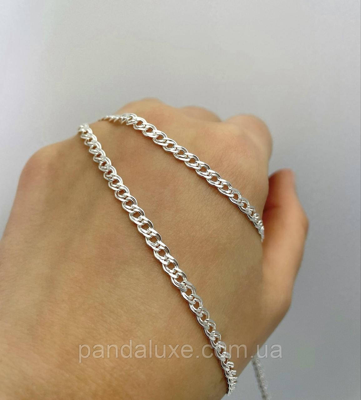 Срібний ланцюжок на шию Нона, ширина ланцюжка 4 мм