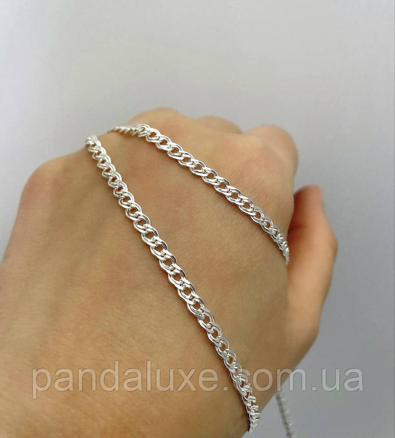 Срібний ланцюжок на шию Нона, ширина ланцюжка 4 мм, фото 1