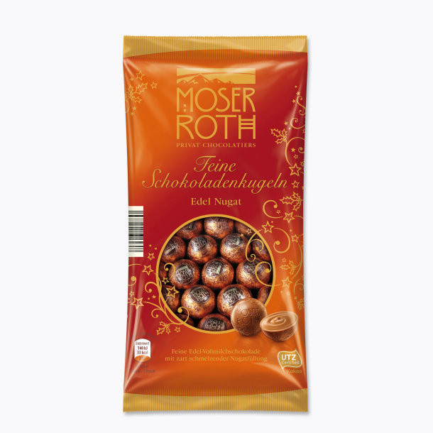 Шоколадні кульки з праліне Moser Roth Mini Chocoladenkugeln Edel Nugat, 150 г.