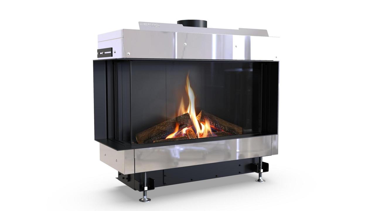Камінна топка на природному газі Defro Home VITAL 37 S BL, кутова вставка для каміна із сталі - 6 кВт, фото 1