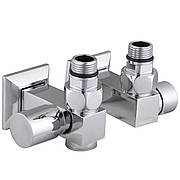Набір Кран вентильний кутовий з американкою під тен SOLOMON LUX 1/2″CUBE CHROM 8888_ТЕН (1уп.)