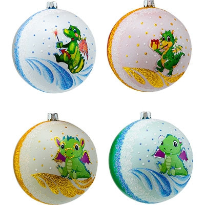 Новорічна пластикова куля d100 символ року, фото 1