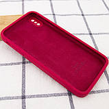 Чохол Silicone Case Square Full Camera Protective (AA) для Apple iPhone XS Max (6.5") Червоний / Rose Red, фото 3