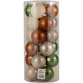Набір новорічних пластикових куль d60мм 24шт мікс LG-103