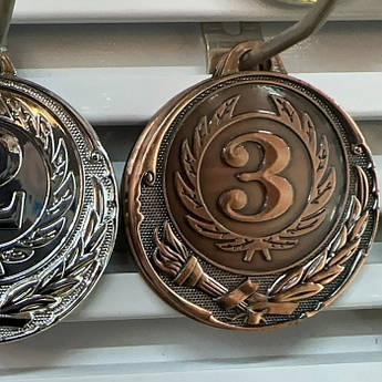 Медаль нагородна спортивна, 3 місце - "бронза", діаметр 6,5 см