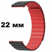 Магнітний ремінець KOSPET 22 мм. Black-Red (універсальний)