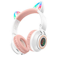 Навушники з вушками BOROFONE BO18 Cat ear, Білий