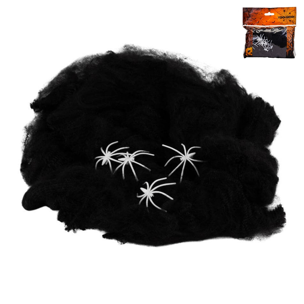 Павутина з павуками на Halloween 19134-002 чорна