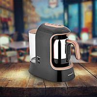 Є ПОТЕРТІСТЬ на КОРПУСІ!! Кавоварка Korkmaz Kahvekolik Deluxe Aqua Black/Rosagold 862-02 700 Вт для турецької кави
