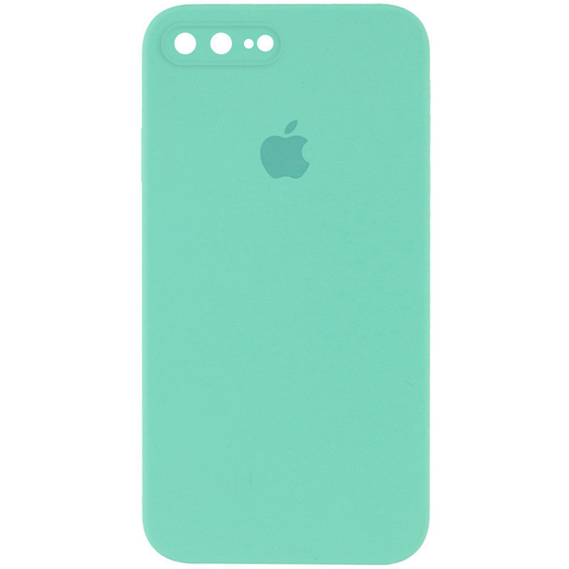 Чохол Silicone Case Square Full Camera Protective (AA) для Apple iPhone 7 plus/8 plus (5.5") Бірюзовий / Turquoise, фото 1