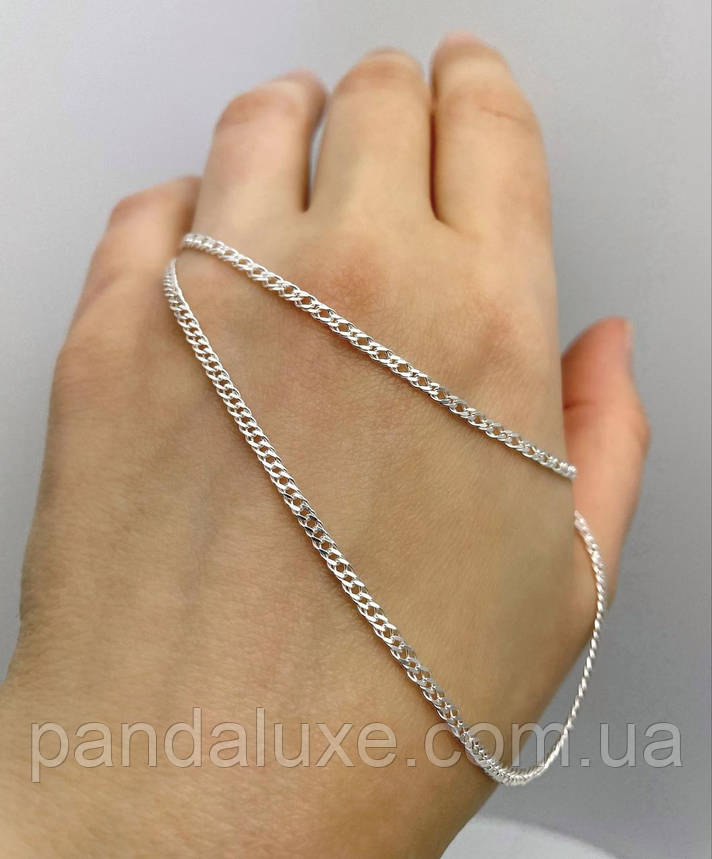 Срібний ланцюжок на шию Ромб, ширина ланцюжка 3 мм, фото 1