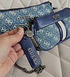 Жіноча сумочка з органайзером на плече Guess (1211) синій, фото 7