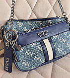 Жіноча сумочка з органайзером на плече Guess (1211) синій, фото 8
