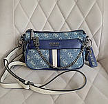 Жіноча сумочка з органайзером на плече Guess (1211) синій, фото 10