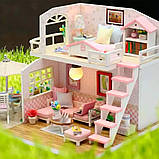 Румбокс Рожевий лофт DIY House Roombox Pink loft Інтер'єрний конструктор M033 з куполом, фото 5