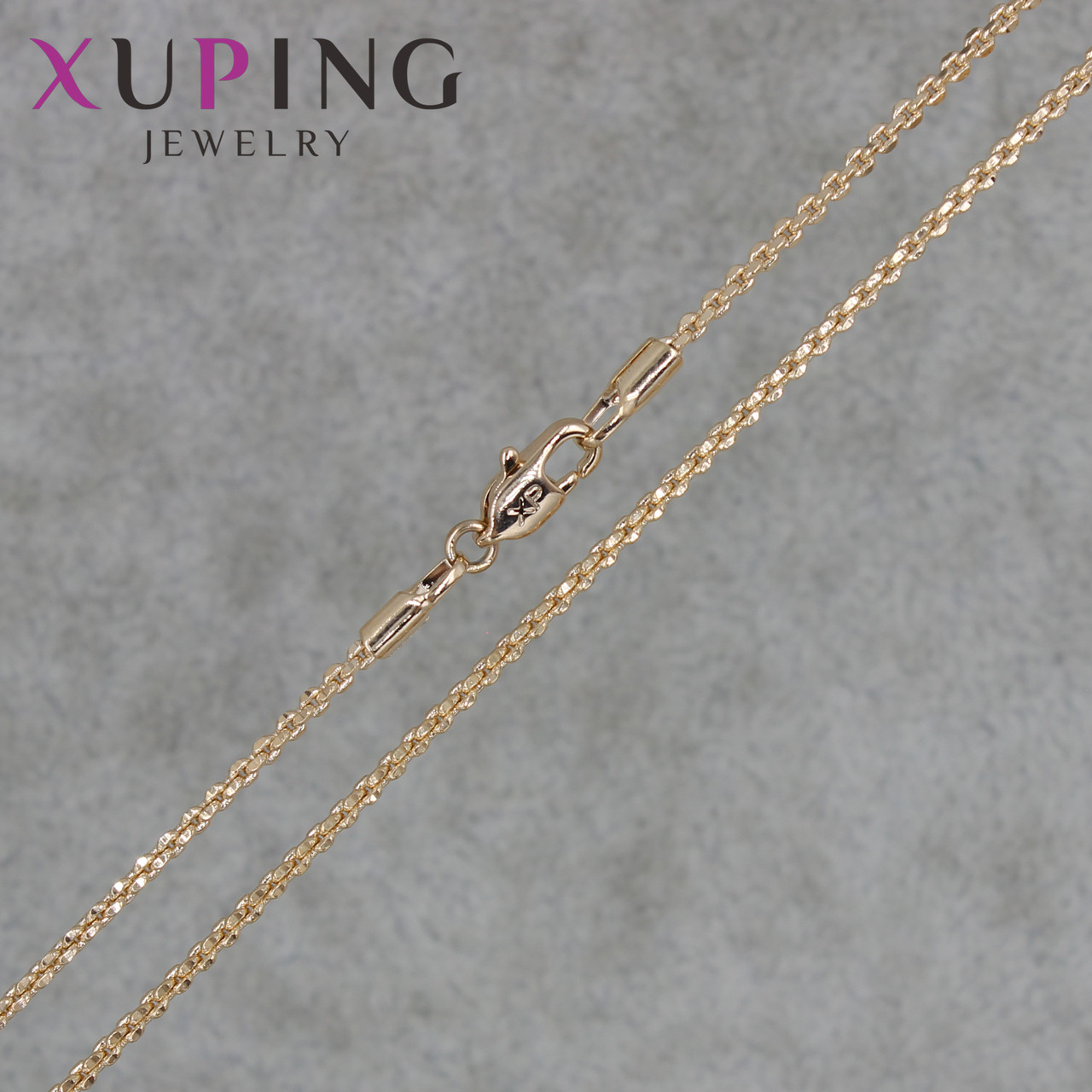 Цепочка Xuping Jewerly длина 45 см ширина 1 мм медицинское золото якорное плетение застёжка шпрингель