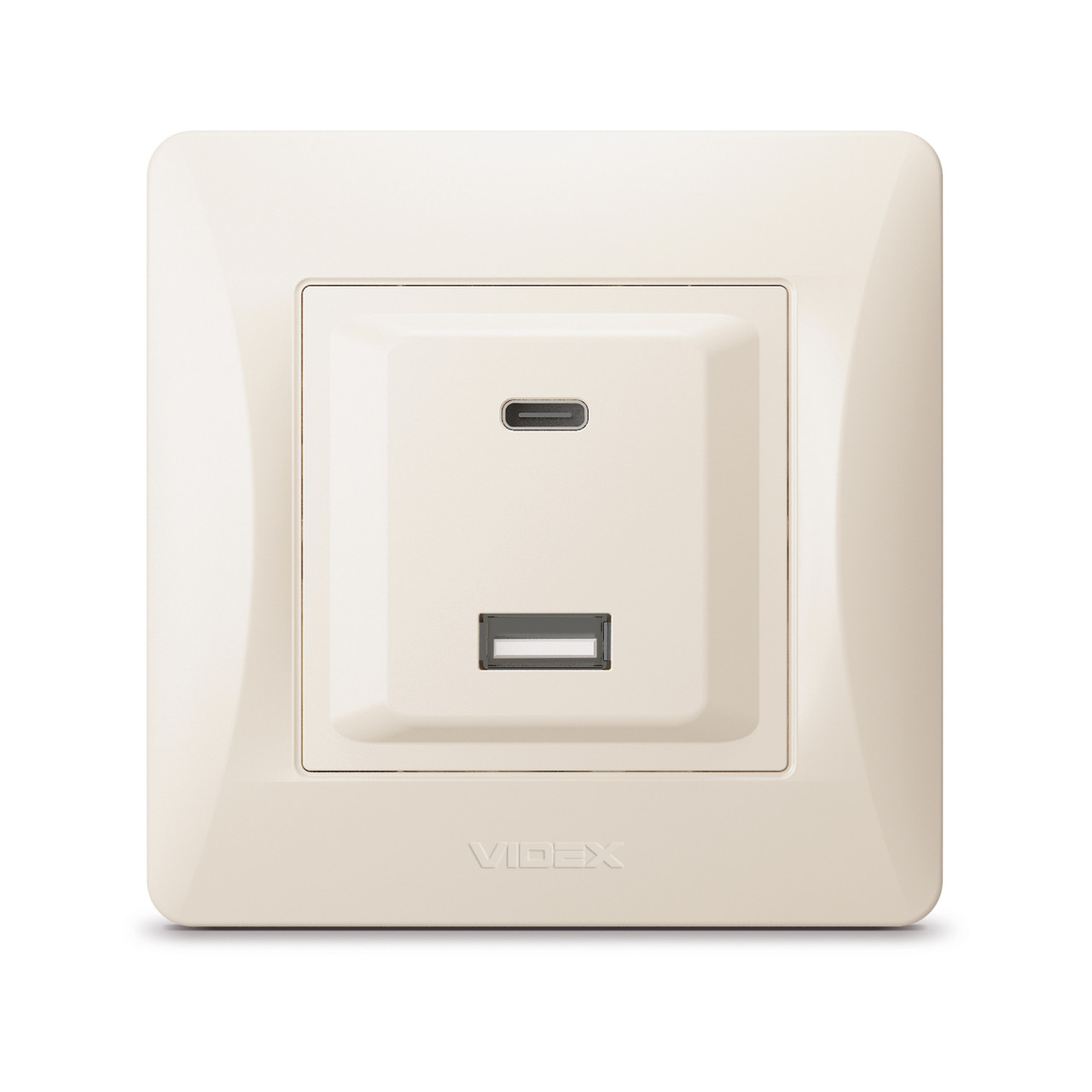 Розетка USB-A + USB-C PD20W кремова