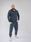 Домашній чоловічий костюм ФЛІСОВИЙ кофта на молнії та штанці ГРАФІТ/ХАКІ 408, фото 6