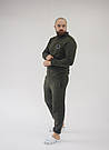 Домашній чоловічий костюм ФЛІСОВИЙ кофта на молнії та штанці ГРАФІТ/ХАКІ 408, фото 10