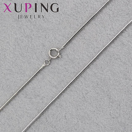 Цепочка Xuping Jewerly длина 45 см ширина 0,5 мм медицинское золото плетение круглый снейк застёжка шпрингель, фото 1