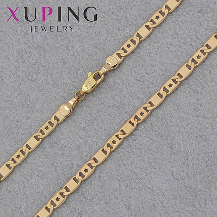 Цепочка Xuping Jewerly длина 45 см ширина 4 мм медицинское золото декоративное плетение застёжка карабин, фото 1